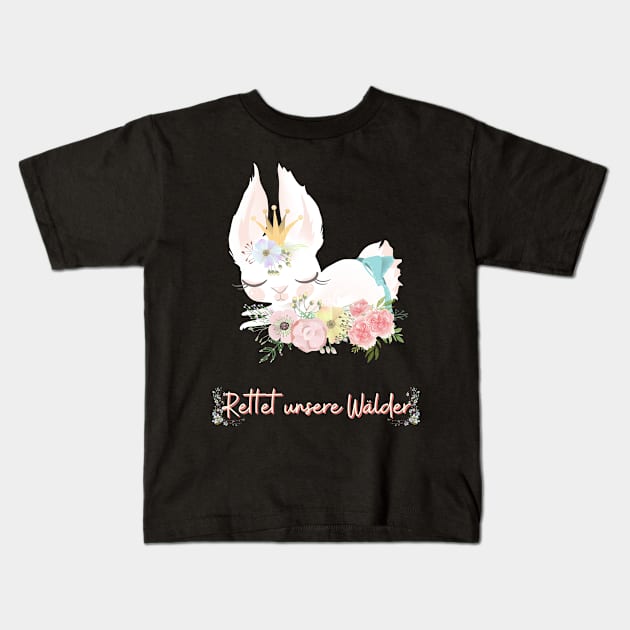 Häschen Wald Retten Prinzessin Blumen Süß Kids T-Shirt by Maggini Art